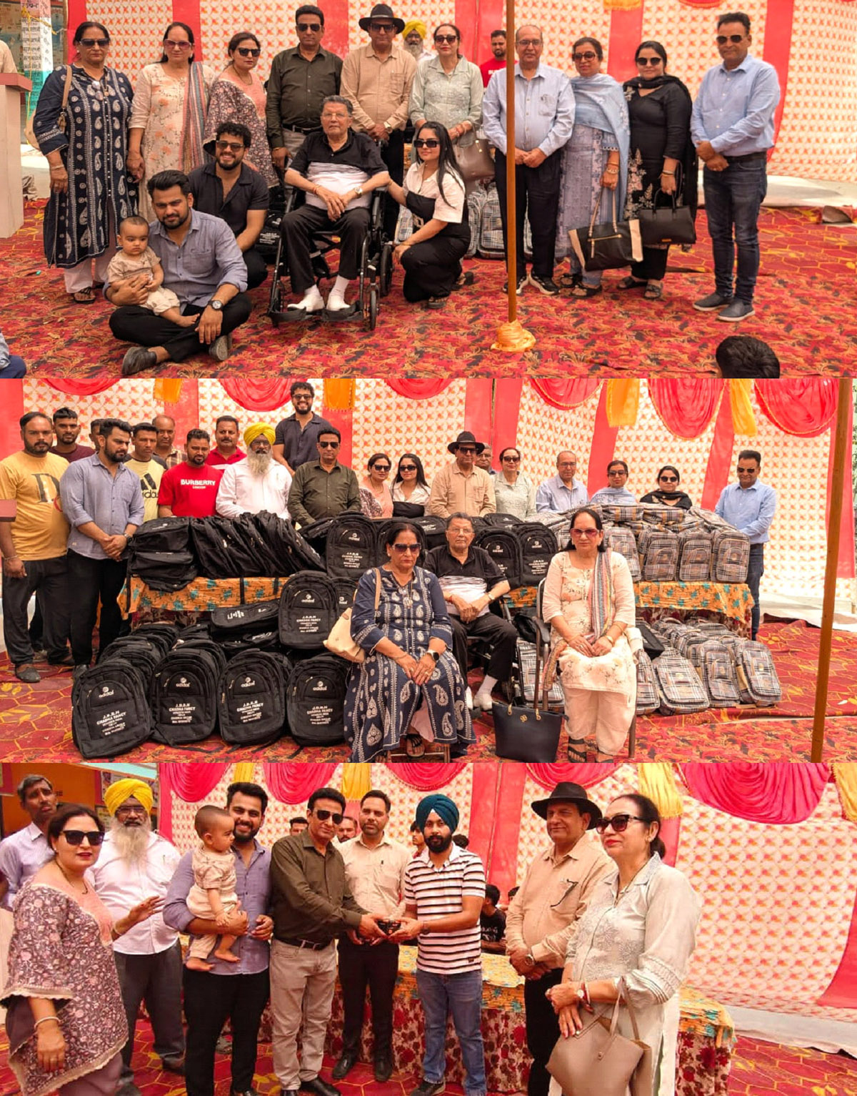 Educational materials and school bags were distributed to about 150 students of Shaheed Sarwan Das Government Middle School, village Kitna.